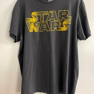 Star Wars Black and Yellow T-Shirt Adult Tee Large